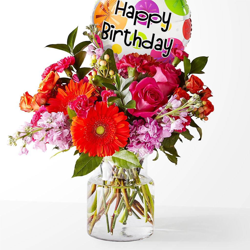 Fiesta Bouquet with Birthday Balloon – King Soopers, Denver CO