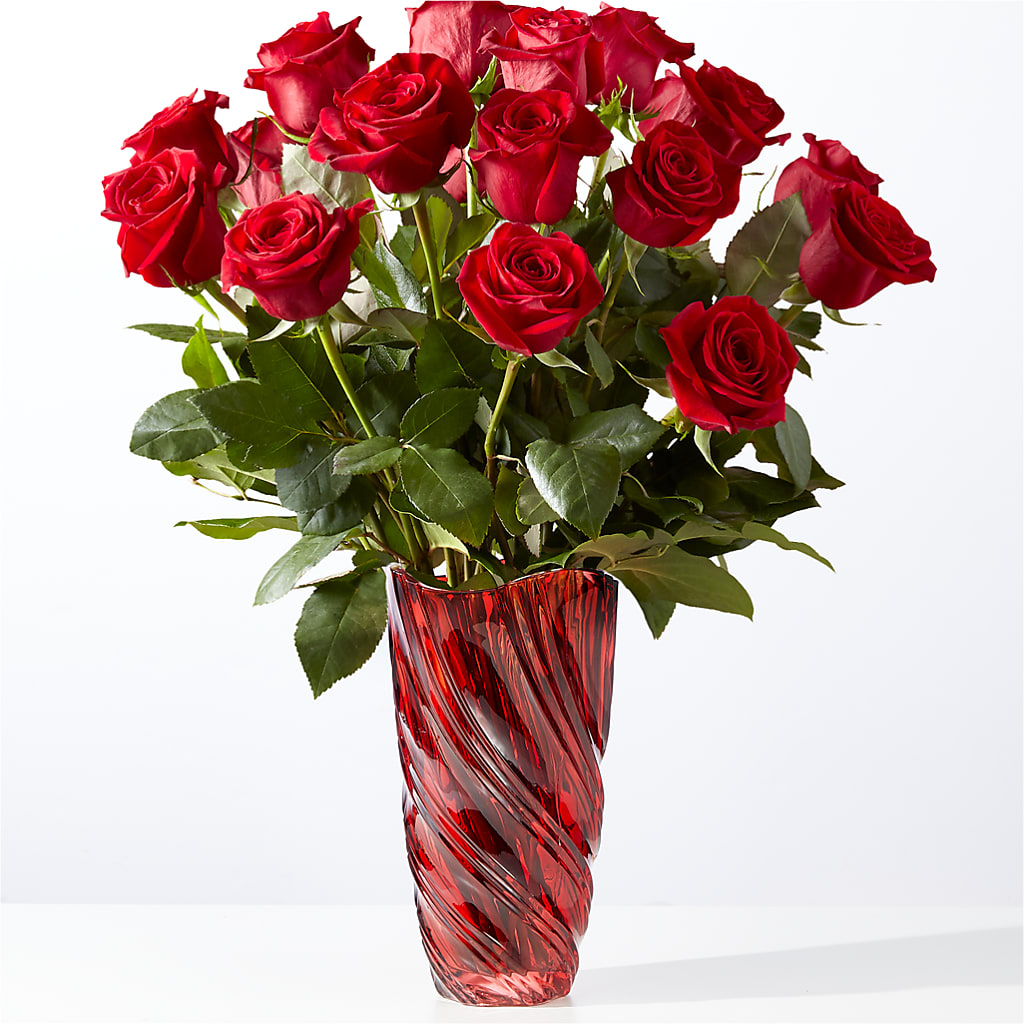 Classic Love Red Rose Bouquet with Luxe Swirl Vase – King Soopers, Denver CO