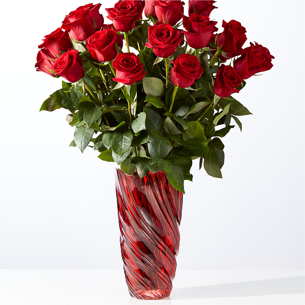 Classic Love Red Rose Bouquet with Luxe Swirl Vase – King Soopers, Denver CO