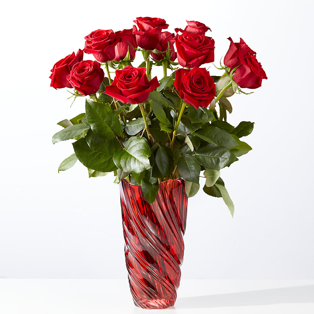 Classic Love Red Rose Bouquet with Luxe Swirl Vase – King Soopers, Denver CO