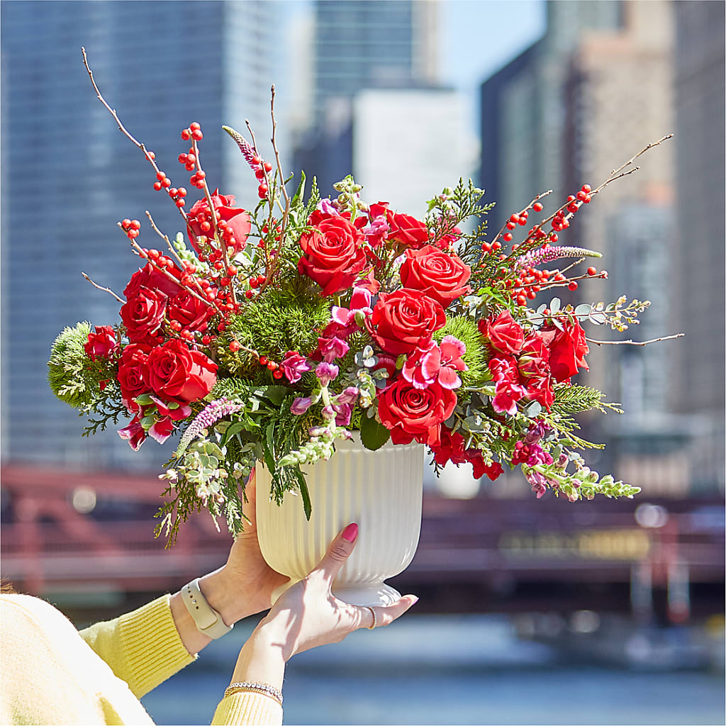 Big Red Bow Bouquet –  King Soopers, Denver CO