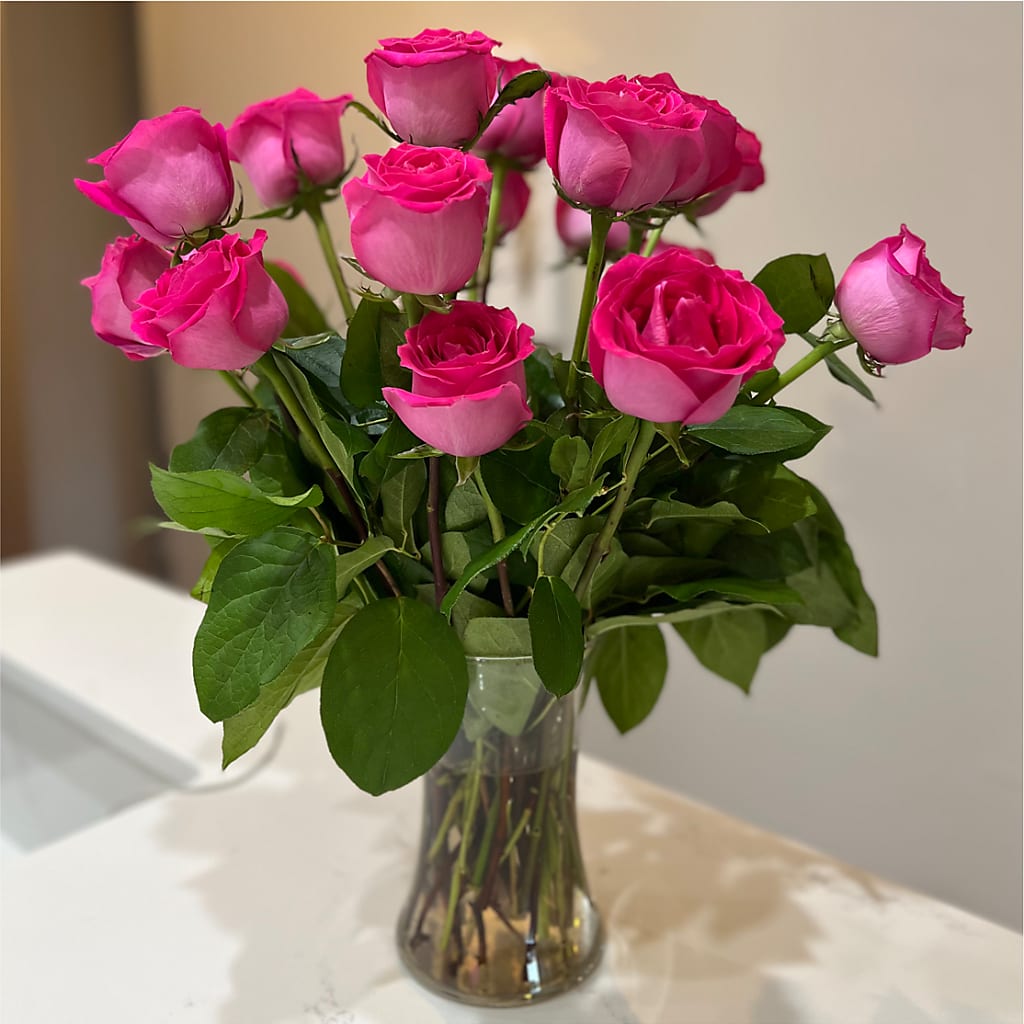 Long Stem Pink Rose Bouquet –  King Soopers, Denver CO