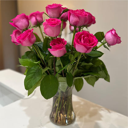 Long Stem Pink Rose Bouquet –  King Soopers, Denver CO