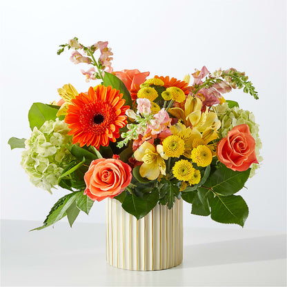 Autumn Sunshine Bouquet with Ivory Vase –  King Soopers, Denver CO